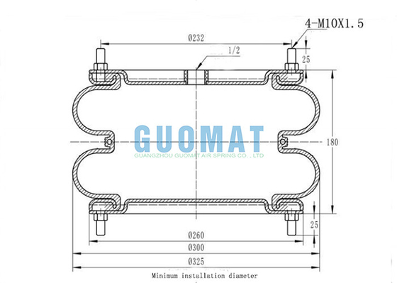 GUOMAT 12X2 공기 스프링 플렌지 어셈블리 SP1541 던롭 페레독신 412-22 DS 콘티테크 산업 공기 에어백