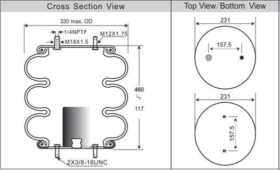 콘티텍 에어 벨로 FT 330-29 520 기계 격리용 에어 라이드 서스펜션