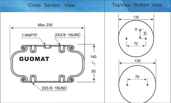 W01-358-7564 파이어스톤 스타일 116 공기 고무 벨로 산업 리프팅 에어백