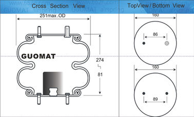 두 배 복잡한 산업 공기 스프링 Contitech FD 200-19 724 Firestone W01-358-6884 연결 1103-0019년