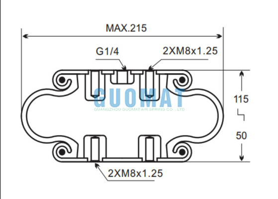SP-1B07 / SP 1 B 07 피닉스 싱글 컨볼루션 벨로 실린더 G1/4 공기 부착 공기 스프링