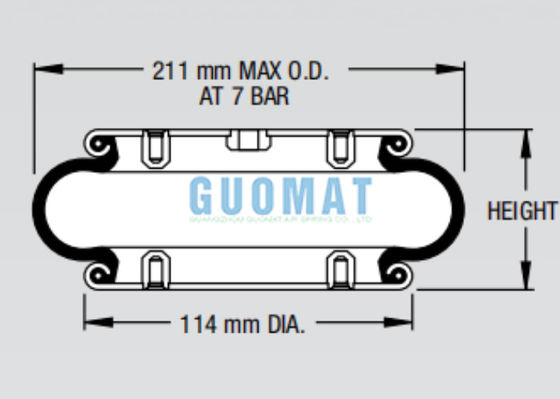 W01-358-0112 파이어스톤 나선 공기 스프링 스타일 110 산업 벨로스 액추에터