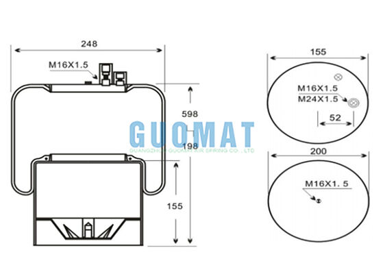4390NP02 Contiteh 대형 트럭 에어 스프링 A9423200221 Benz 서스펜션 에어 러버 백