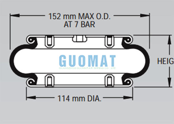 웹 인장 디바이스를 위한 W01-M58-6140 내화 석재 단일 컨볼루션 공기 스프링 콘티테크 FS50-5 고무 에어 댐퍼
