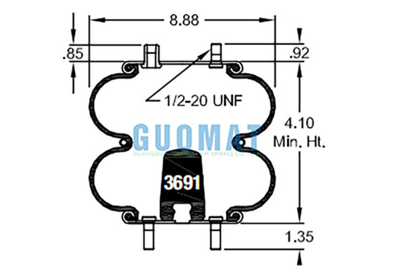 W01-358-6941 파이어스톤 서스펜션 에어 쇼크 스타일 20 고무 벨로우즈 에어 스프링