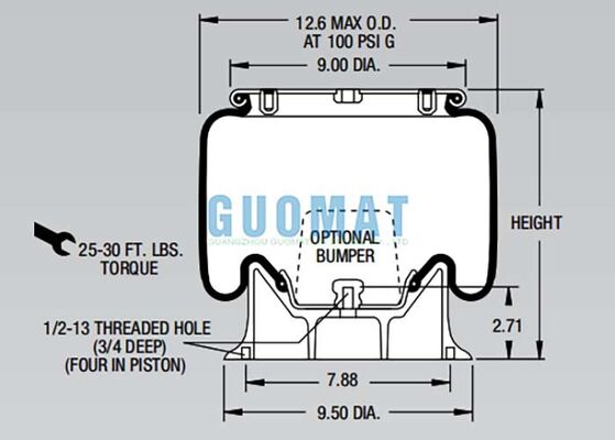 1T15M-2 파이어스톤 스타일 공기 충격 W01-358-9042 충격 흡수를 위한 공기 서스펜션 스프링