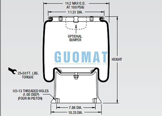 W01-358-9155 Firestone Truck Suspension Air Bag 1T19L-11 High Load Capacity Air Bellow