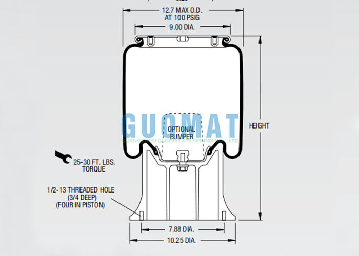 W01-358-9108 Firestone Rolling Lobe Air Spring 1T15M-9 Trailer Air Suspension Balloon