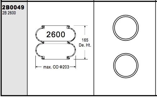 산업 공기 스프링 충격 4.6 lbs는 번호 224를 0.2-0.8 M Pa 압력 능력 노호합니다